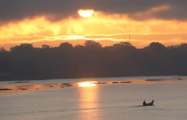 The morning sun is spreading its golden glow.